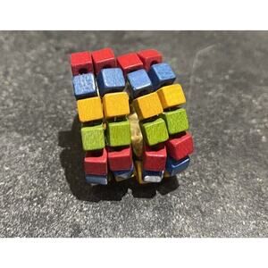 Vintage Unique Cool Earrings Clip On Colorful Rainbow